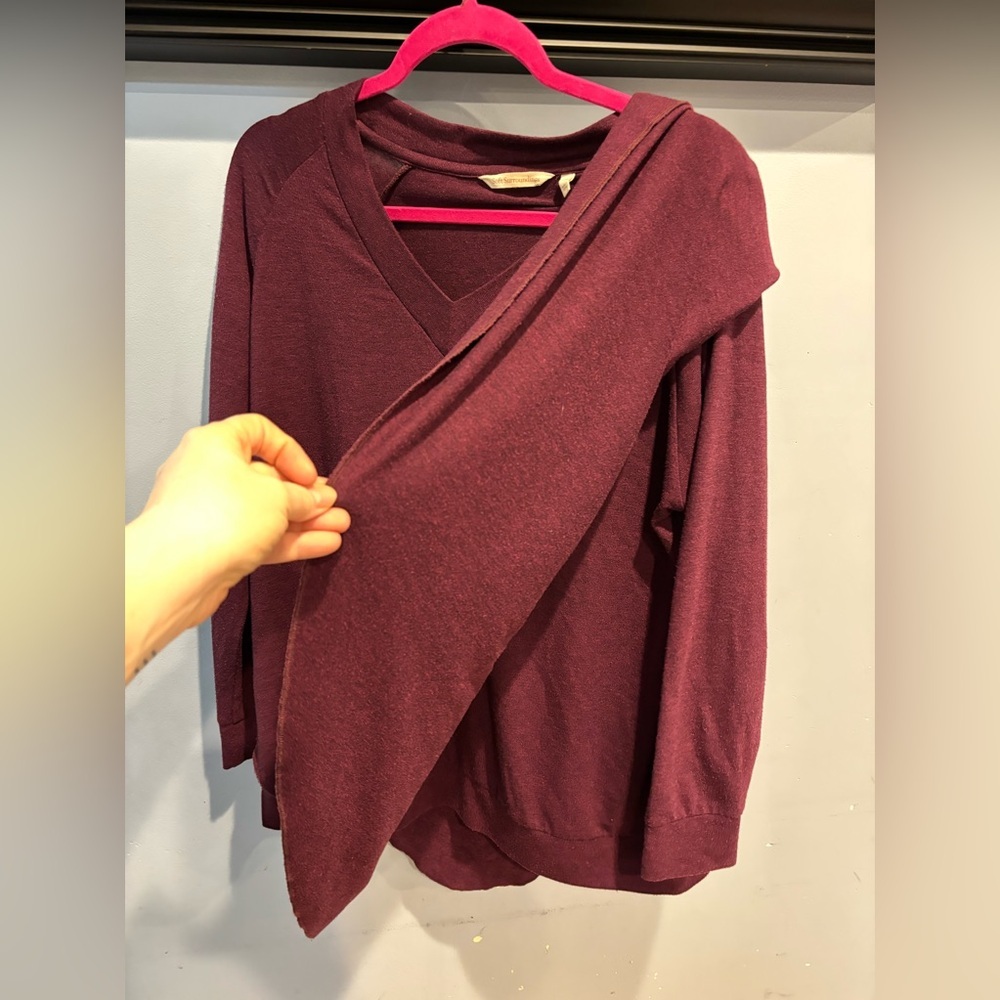 Soft Surroundings Madeline Tunic Poncho Sweater. Maroon color. Size‎ XL Petite. - Picture 4 of 7